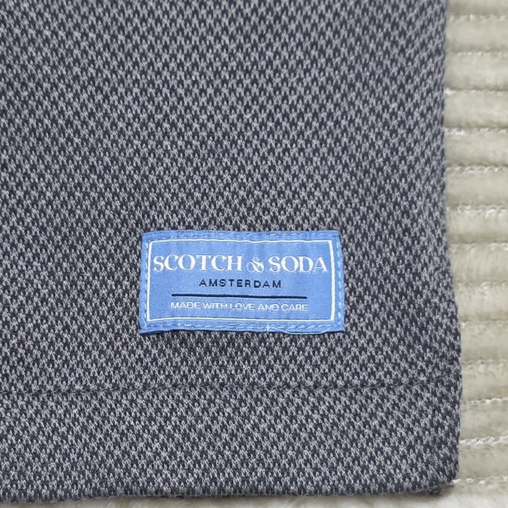 Scotch & Soda Gray Micro Pattern Button-Up Shirt Camp Collar Short Sleeve S - Picture 3 of 8